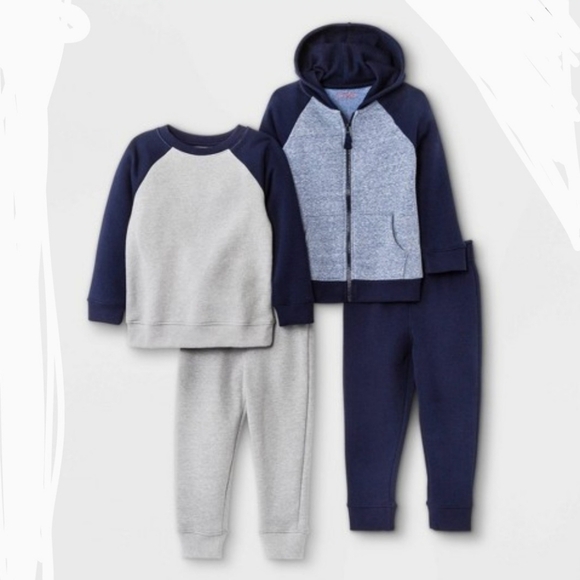 Cat & Jack Other - Cat & Jack 4 Pack Sweatshirt with Pull On Jogger Set Size 12 Months